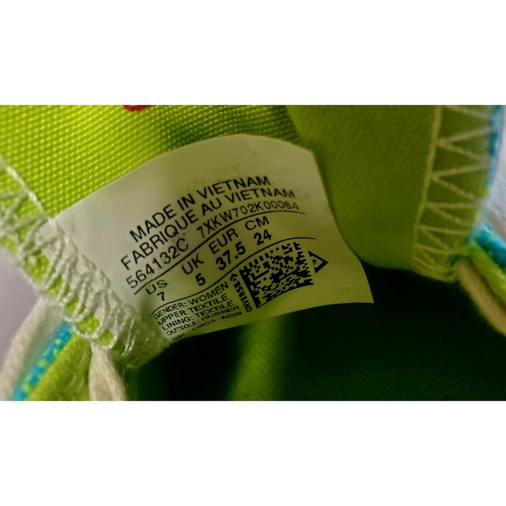 Converse Chuck Taylor Sneakers 7 Neon Nights NWOT Turquoise/Lime Low Shaft 2021 - Picture 15 of 16